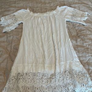 White Lace Off-Shoulder Dress